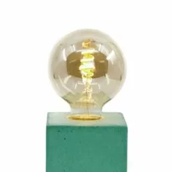 Junny Lampes à Poser Lampe Cube En Béton Rose Pastel Fabrication Artisanale -Luminaires Soldes lampe cube en beton turquoise fabrication artisanale