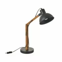 Wadiga Lampes à Poser Lampe De Bureau Articulée Métal Noir Et Bambou H40,5cm -Luminaires Soldes lampe de bureau articulee metal noir et bambou h40 5cm 5
