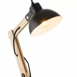 Globo Lampes à Poser Lampe De Bureau En Bois Noir -Luminaires Soldes lampe de bureau en bois noir 6