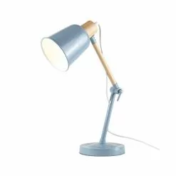 Maisons Du Monde Lampes De Chevet Enfant Lampe De Bureau En Métal Bleu Et Hévéa -Luminaires Soldes lampe de bureau en metal bleu et hevea 1000 5 20 181650 3