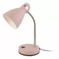 Leitmotiv Lampes à Poser Lampe De Bureau En Métal New Study Vert Mousse -Luminaires Soldes lampe de bureau en metal new study rose poudre 1
