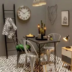 Present Time Lampes à Poser Lampe De Bureau Study En Métal Bleu H34cm -Luminaires Soldes lampe de bureau study en metal bleu h34cm 4