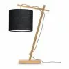 Good & Mojo Lampes à Poser Lampe De Table Bambou/lin Noir H46cm