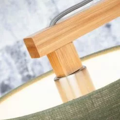 Good & Mojo Lampes à Poser Lampe De Table En Bambou Abat-jour En Lin Lin Foncé, H. 47cm -Luminaires Soldes lampe de table en bambou abat jour en lin lin fonce h 47cm 3