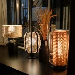Keria Lampes à Poser Lampe De Table En Canage Naturel -Luminaires Soldes lampe de table en canage naturel 5