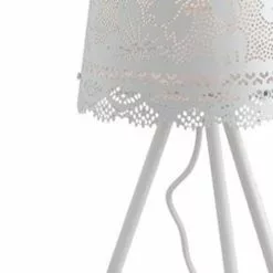 Keria Lampes à Poser Lampe De Table En Métal Blanc -Luminaires Soldes lampe de table en metal blanc 5