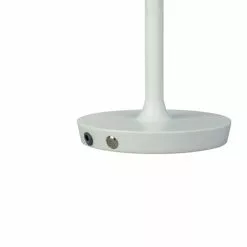 Dyberg Larsen Lampes à Poser Lampe De Table En Métal Blanc Mat Et Métal Brossé, H 30 Cm D 19,5 Cm -Luminaires Soldes lampe de table en metal blanc mat et metal brosse h 30 cm d 19 5 cm 3