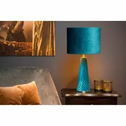 Lampea Lampes à Poser Lampe De Table En Métal Turquoise 47 Cm -Luminaires Soldes lampe de table en metal turquoise 47 cm 3