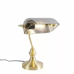 QAZQA Lampes à Poser Lampe De Table En Verre Doré/laiton -Luminaires Soldes lampe de table en verre dore laiton 4