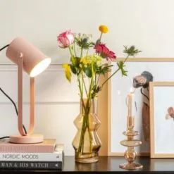 Present Time Lampes à Poser Lampe De Table Gris Rose H41,5cm -Luminaires Soldes lampe de table gris rose h41 5cm 4