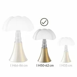 Martinelli Luce Lampes à Poser Lampe Dimmer LED Pied Télescopique Or H50-62cm -Luminaires Soldes lampe dimmer led pied telescopique or h50 62cm 5