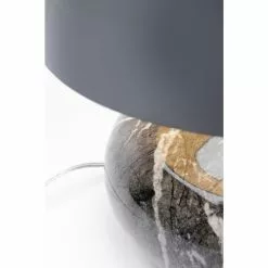Kare Design Lampes à Poser Lampe Effet Marbre Gris Et Abat-jour Noir -Luminaires Soldes lampe effet marbre gris et abat jour noir 4