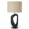 Maisons Du Monde Lampes à Poser Lampe En Acacia Noir Et Abat-jour En Lin Beige