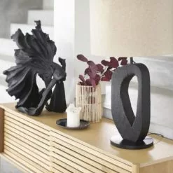 Maisons Du Monde Lampes à Poser Lampe En Acacia Noir Et Abat-jour En Lin Beige -Luminaires Soldes lampe en acacia noir et abat jour en lin beige 1000 5 3 213695 3