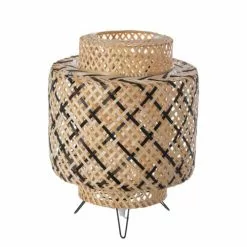 Lussiol Lighting Lampes à Poser Lampe En Bambou Noir H.38 Cm