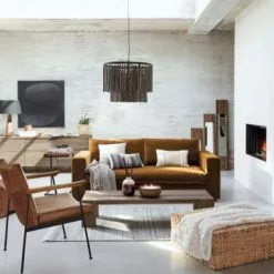 Maisons Du Monde Lampes à Poser Lampe En Bois De Manguier Et Abat-jour En Coton Noir H72 -Luminaires Soldes lampe en bois de manguier et abat jour en coton noir h72 1000 13 16 226623 2