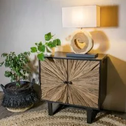 Now’s Home Lampes à Poser Lampe En Bois Naturel Avec Abat-jour Ivoire H57cm -Luminaires Soldes lampe en bois naturel avec abat jour ivoire h57cm 2