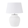Maisons Du Monde Lampes à Poser Lampe En Céramique Banche Mate Et Abat-jour Blanc