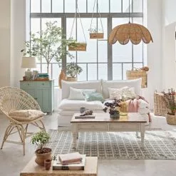 Maisons Du Monde Lampes à Poser Lampe En Céramique Bleu Vert Et Abat-jour En Lin Beige -Luminaires Soldes lampe en ceramique bleu vert et abat jour en lin beige 1000 9 13 222930 2