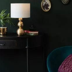 Maisons Du Monde Lampes à Poser Lampe En Céramique Dorée Et Abat-jour En Lin Blanc -Luminaires Soldes lampe en ceramique doree et abat jour en lin blanc 1000 6 30 227211 4