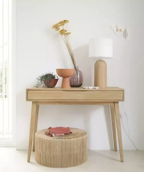 Maisons Du Monde Lampes à Poser Lampe En Chêne Et Abat-jour En Coton Blanc 6 Maisons Du Monde Lampes à Poser Lampe En Chêne Et Abat-jour En Coton Blanc – Image 6