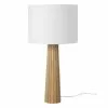 Maisons Du Monde Lampes à Poser Lampe En Chêne Strié Et Abat-jour En Coton Blanc