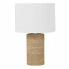 Maisons Du Monde Lampes à Poser Lampe En Corde Et Abat-jour En Lin Blanc H62