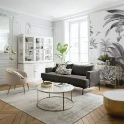 Maisons Du Monde Lampes à Poser Lampe En Cristal, Métal Doré Et Abat-jour Blanc -Luminaires Soldes lampe en cristal metal dore et abat jour blanc 1000 0 2 210086 3