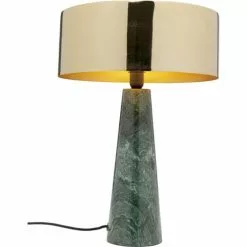 Kare Design Lampes à Poser Lampe En Marbre Vert Et Acier Doré -Luminaires Soldes lampe en marbre vert et acier dore 3