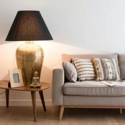 Maisons Du Monde Lampes à Poser Lampe En Métal Bronze Et Abat-jour Noir -Luminaires Soldes lampe en metal bronze et abat jour noir 1000 1 6 177413 10