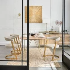 Maisons Du Monde Lampes à Poser Lampe En Métal Coloris Laiton Et Abat-jour Blanc -Luminaires Soldes lampe en metal coloris laiton et abat jour blanc 1000 14 9 201770 5