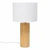 Maisons Du Monde Lampes à Poser Lampe En Métal Doré Et Abat-jour En Lin Blanc