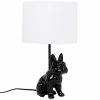 Maisons Du Monde Lampes à Poser Lampe En Polyrésine Noire Et Abat-jour Blanc