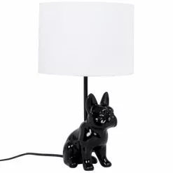 Maisons Du Monde Lampes à Poser Lampe En Polyrésine Noire Et Abat-jour Blanc