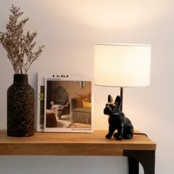 Maisons Du Monde Lampes à Poser Lampe En Polyrésine Noire Et Abat-jour Blanc -Luminaires Soldes lampe en polyresine noire et abat jour blanc 1000 13 12 227439 4