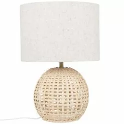 Maisons Du Monde Lampes à Poser Lampe En Rotin Et Abat-jour En Lin Recyclé