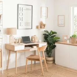 Maisons Du Monde Lampes à Poser Lampe En Rotin Tressé Et Abat-jour En Lin Beige -Luminaires Soldes lampe en rotin tresse et abat jour en lin beige 1000 10 30 211303 3