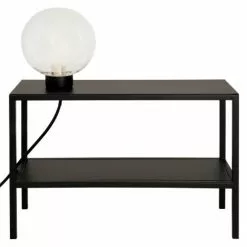 Maisons Du Monde Lampes à Poser Lampe étagère En Métal Noir Et Globe En Verre