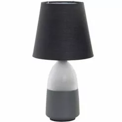 ITEM International Lampes à Poser Lampe Grise En Métal Et Lin