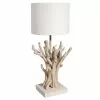 Maisons Du Monde Lampes à Poser Lampe Imitation Bois Flotté Et Abat-jour Blanc