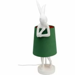 Kare Design Lampes à Poser Lampe Lapin En Polyrésine Dorée Et Abat-jour En Lin Beige H68 -Luminaires Soldes lampe lapin en polyresine blanche et abat jour en lin vert h68