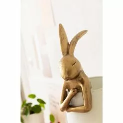 Kare Design Lampes à Poser Lampe Lapin En Polyrésine Dorée Et Abat-jour En Lin Beige H68 -Luminaires Soldes lampe lapin en polyresine doree et abat jour en lin beige h68 2