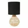 Decoratie Lampes à Poser Lampe Rotin Fine Abat-jour Noir