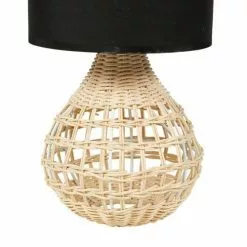 Decoratie Lampes à Poser Lampe Rotin Fine Abat-jour Noir -Luminaires Soldes lampe rotin fine abat jour noir 2