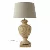 Maisons Du Monde Luminaires Lampe Sculptée Et Abat-jour En Tissu H 84 Cm