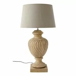 Maisons Du Monde Luminaires Lampe Sculptée Et Abat-jour En Tissu H 84 Cm