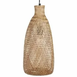 Beliani Suspensions Lampe Suspendue En Bambou Naturel