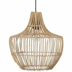 Beliani Suspensions Lampe Suspendue En Rotin Naturel