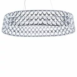 Beliani Suspensions Lampe Suspension Chromé Et Cristal -Luminaires Soldes lampe suspension chrome et cristal 2