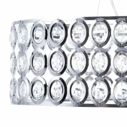 Beliani Suspensions Lampe Suspension Chromé Et Cristal -Luminaires Soldes lampe suspension chrome et cristal 3